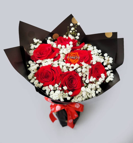 HALF DOZEN RED ROSES